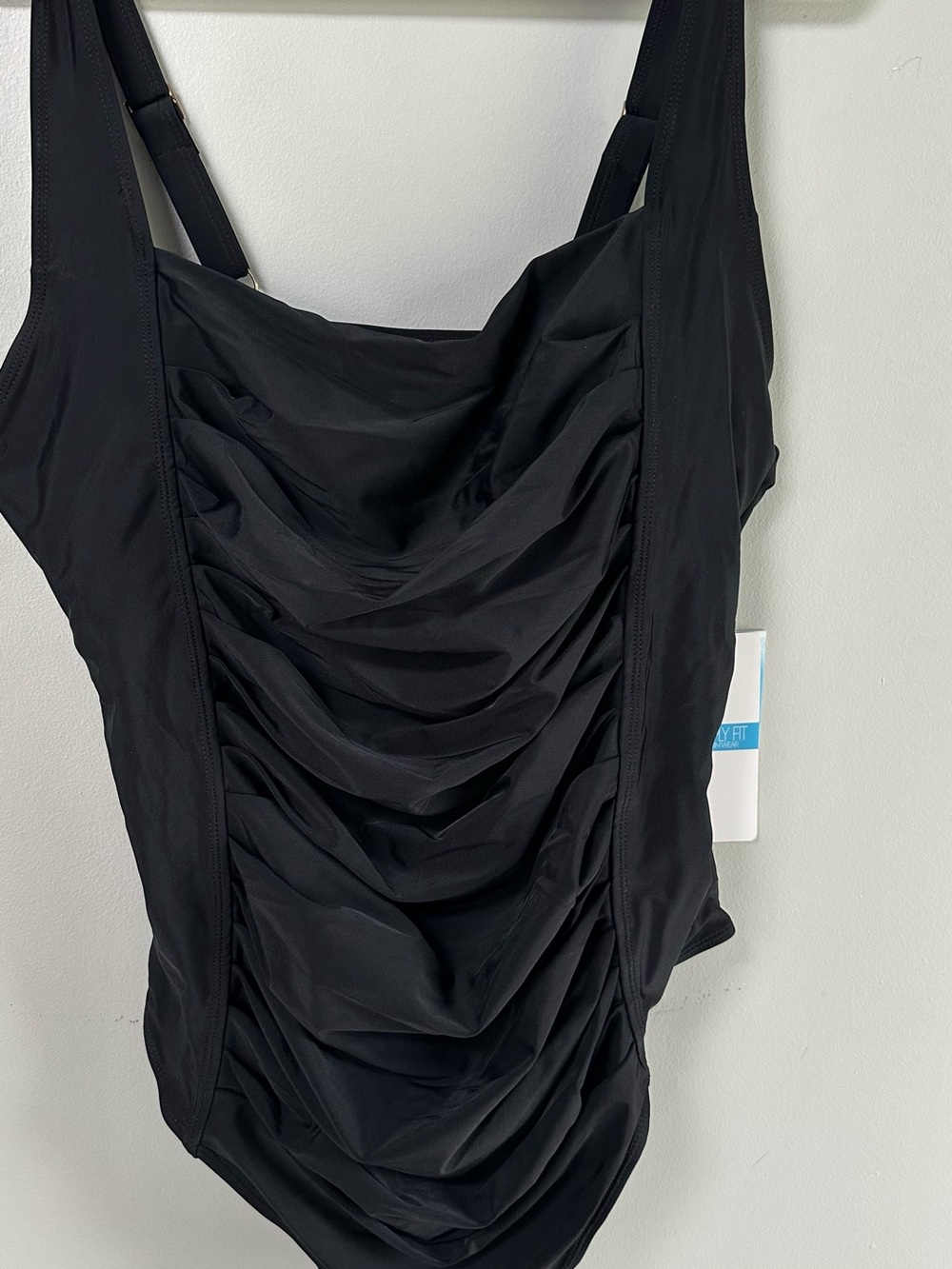 Black Ruched One-Piece Plus Size Swimsuit - 3X